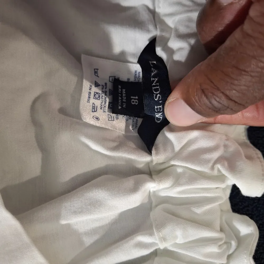 Lands' End White Paper Bag Waist Skirt With Heavy Clip Detail
